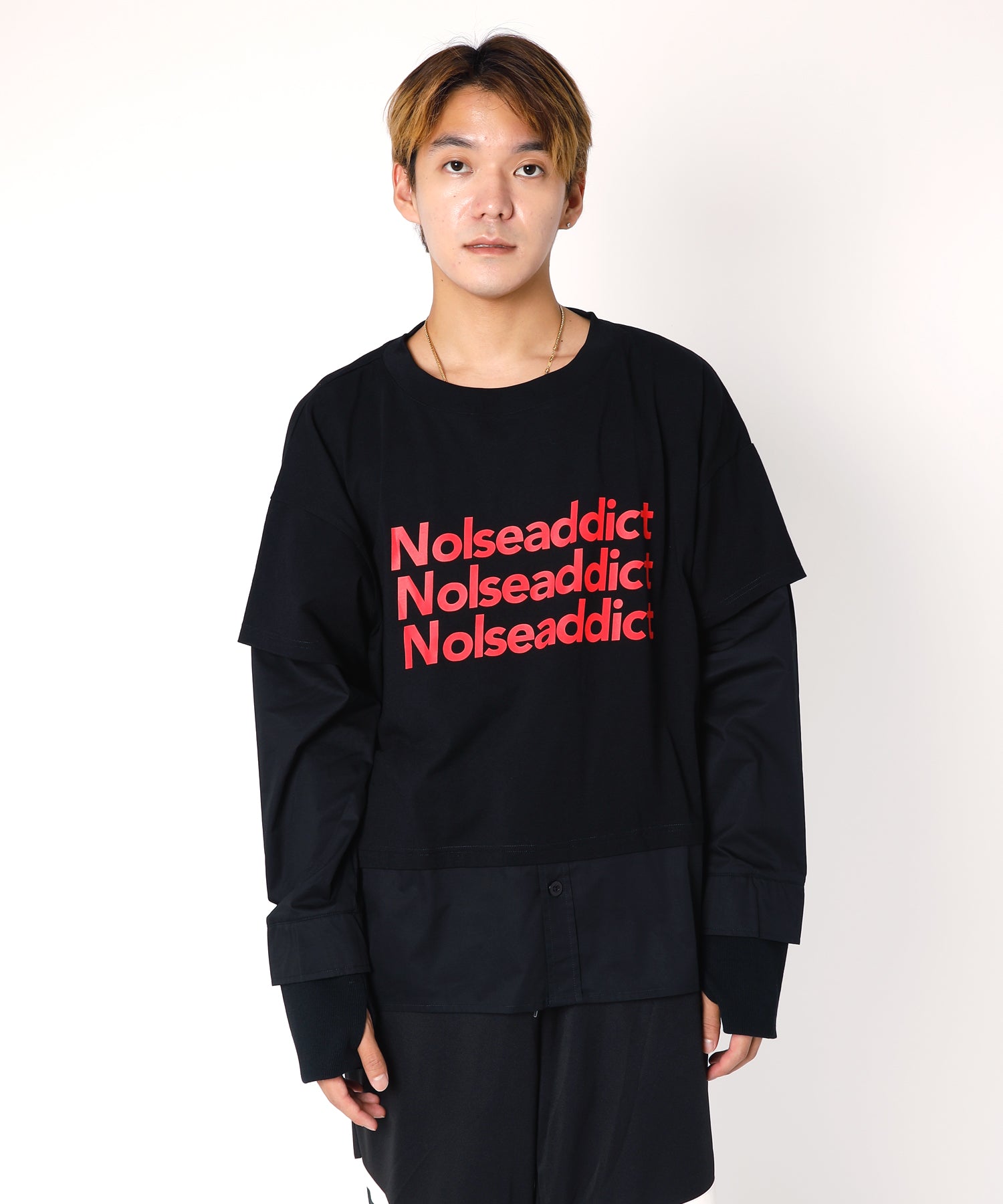 Thumb Hole Layered Cut&Sew