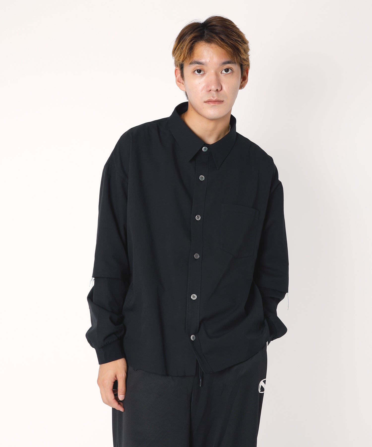 Sweat Sleeve Layered Shirt
