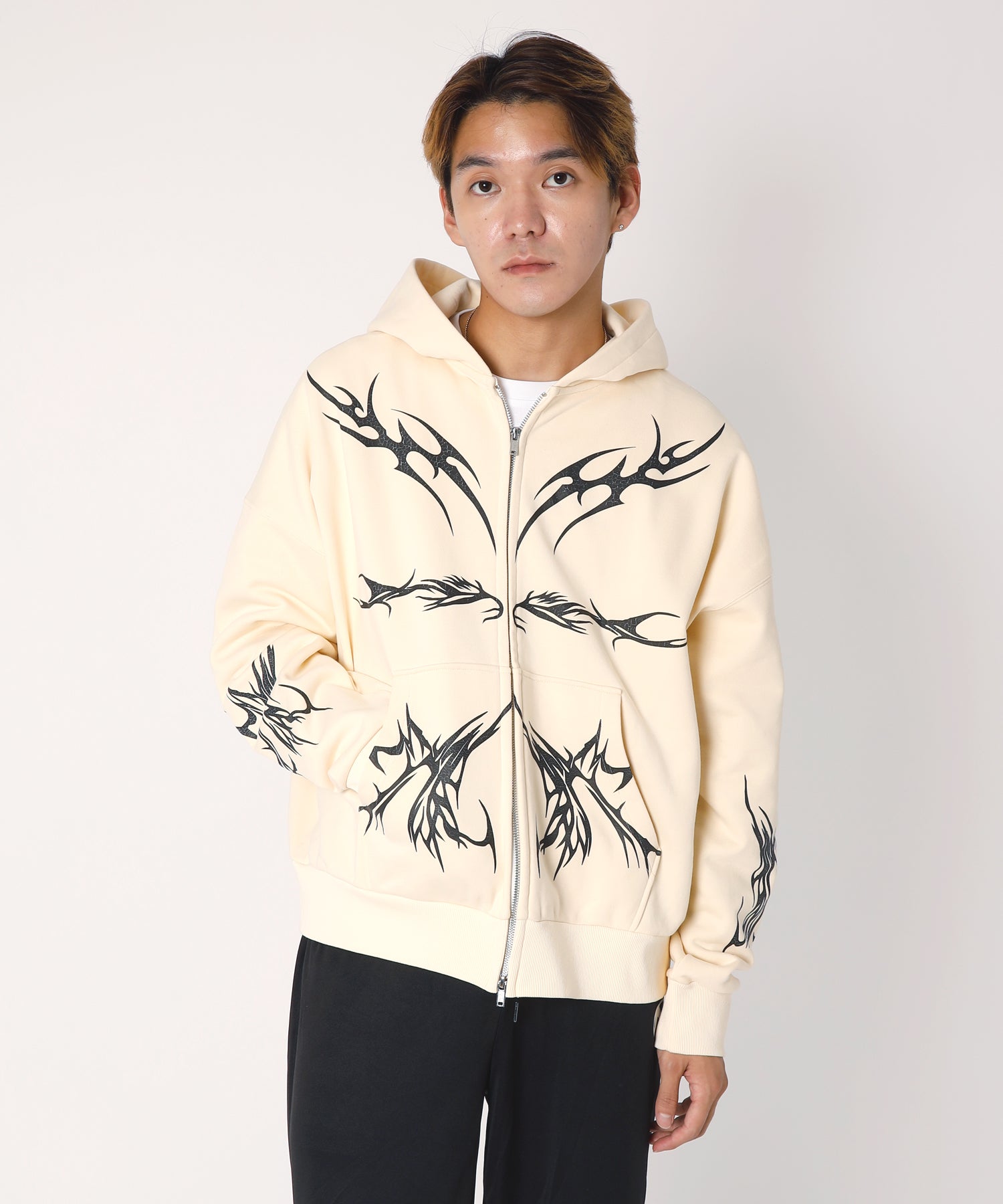 Tribal Tattoo Zip Hoodie