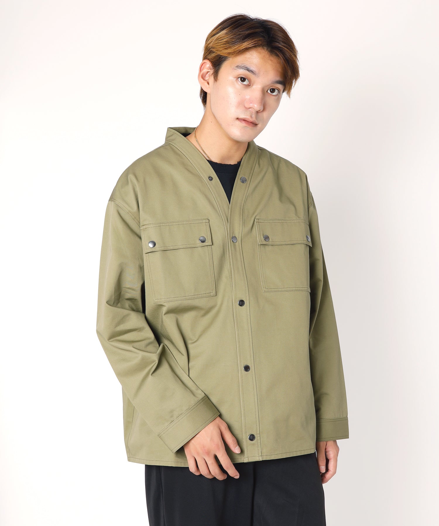 Dot Botton Shirt Cardigan