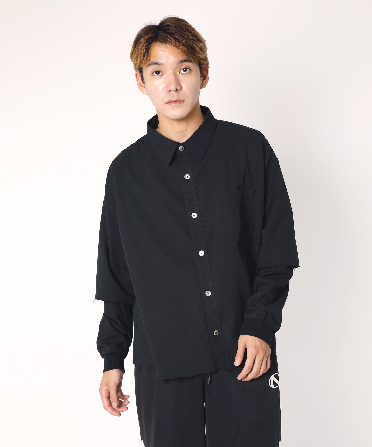 Sweat Sleeve Layered Shirt