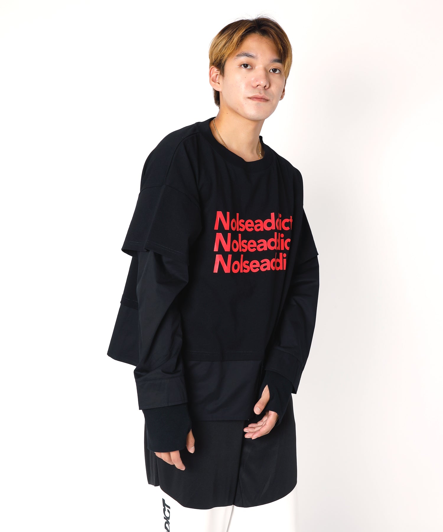 Thumb Hole Layered Cut&Sew